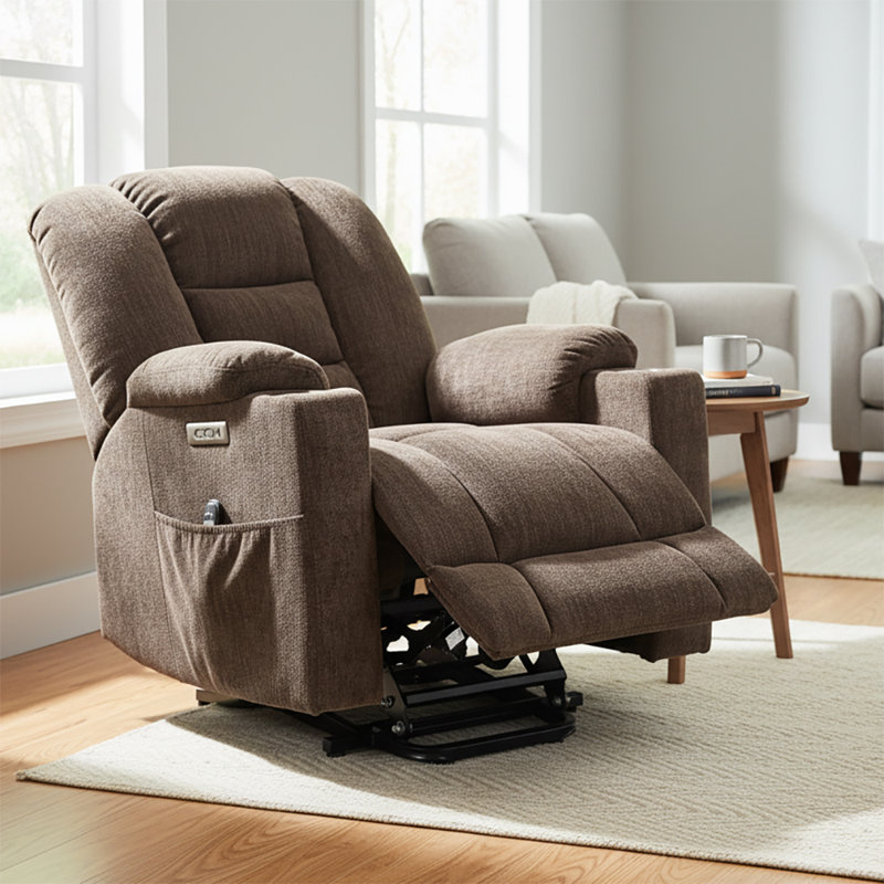 Fauteuil inclinable électrique Power Chenille, Brun