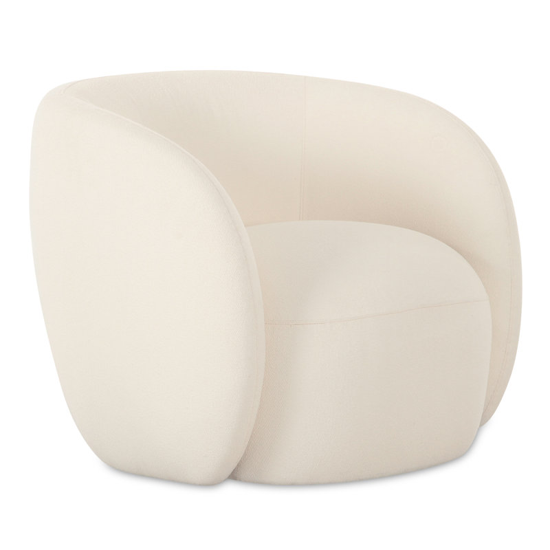 Rae Barrel Chair, Cream Performance Basketweave