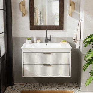 30'' Floating Bathroom Vanities With Sink, Wall Mounted Bathroom Floating Vanity