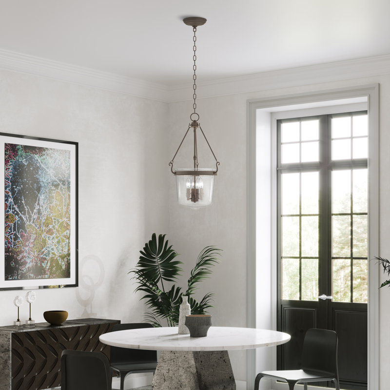Luminaire suspendu pot 4 lumières Akia, Bronze, H 24,5 po x l 14,25 po x P 14,25 po