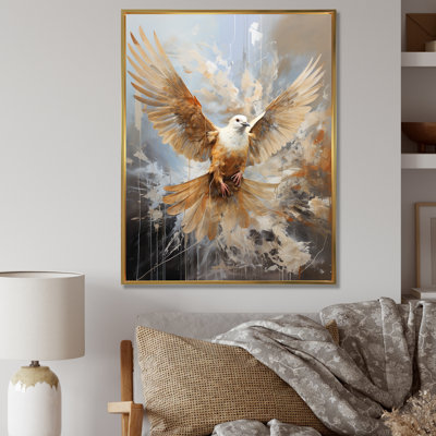«Lovely White Dove II», art mural colombe