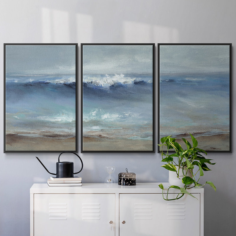 «Northeast Wind», reproduction sur toile 3 pièces, H 24 po x l 48 po x P 2 po, Cadre noir