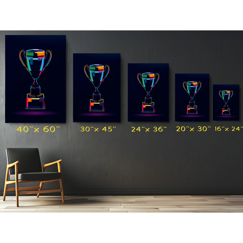Abstract Trophy Cup Art Canvas Print, 24" H x 16" W