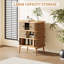 Commode Boho de 23,6 po de largeur pour la chambre à coucher, 3 tiroirs, commode en bois de rotin avec rangement et commode