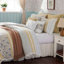 Ensemble d'édredon 9 pièces en percale de coton jaune grand-117539352