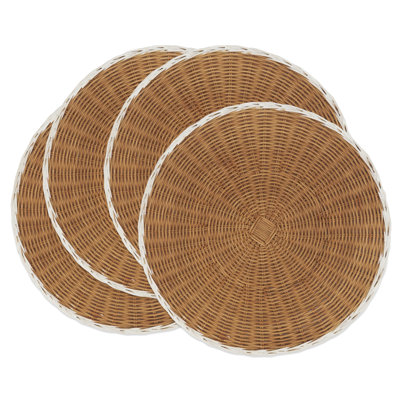 Avignon Collection Rattan No Pattern Round Placemat