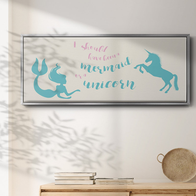 Mermaid Unicorn - toile encadrée, H 12 po x l 30 po