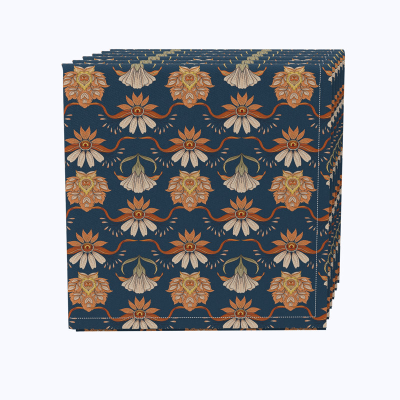 Catrine 100% Cotton Floral Square Napkin