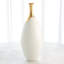 Dipped Golden Crackle/White Slender Vase-Lg