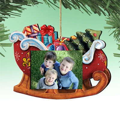 5'' Handmade Wood Shatterproof Photo Ornament