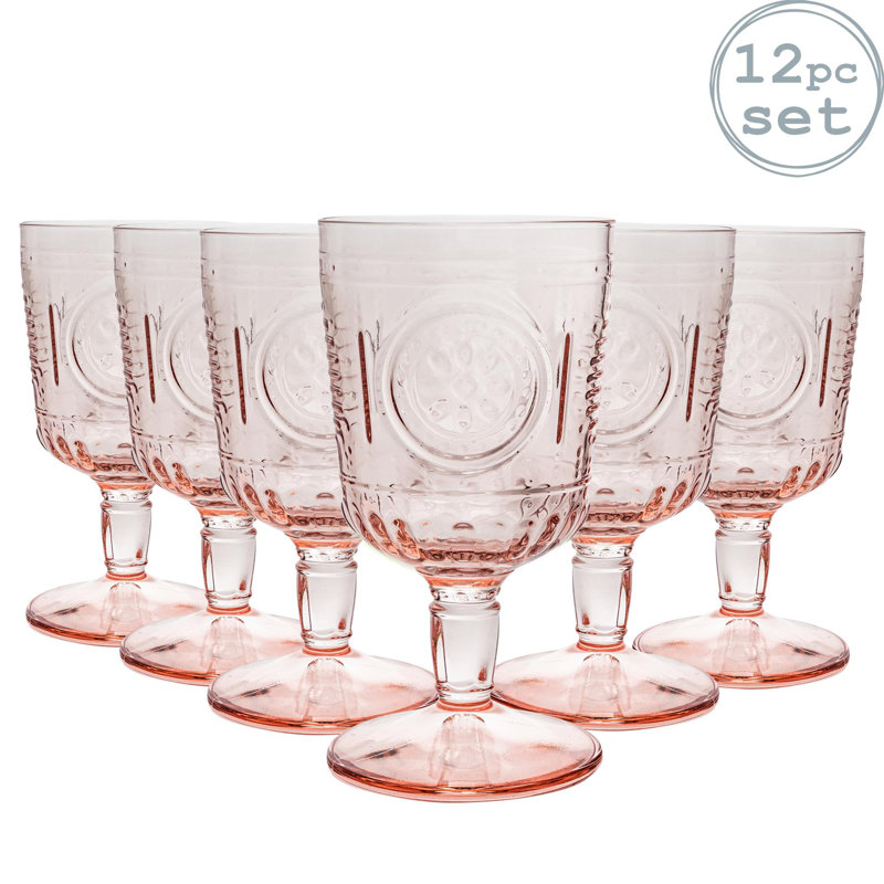 Romantic Wine Glasses - 320ml, 12, Pink