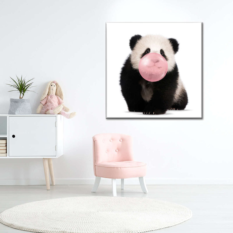 " Bubble Gum Baby Panda ", 16" H x 16" W x 1.25" D