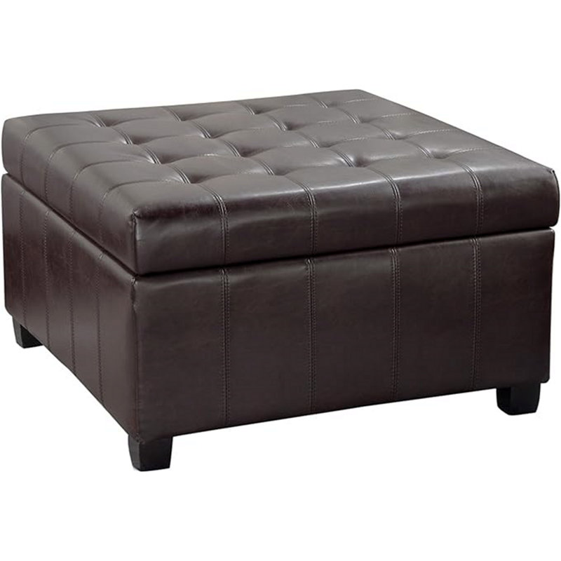 Repose-pieds de rangement contemporain capitonné avec beaucoup d'espace