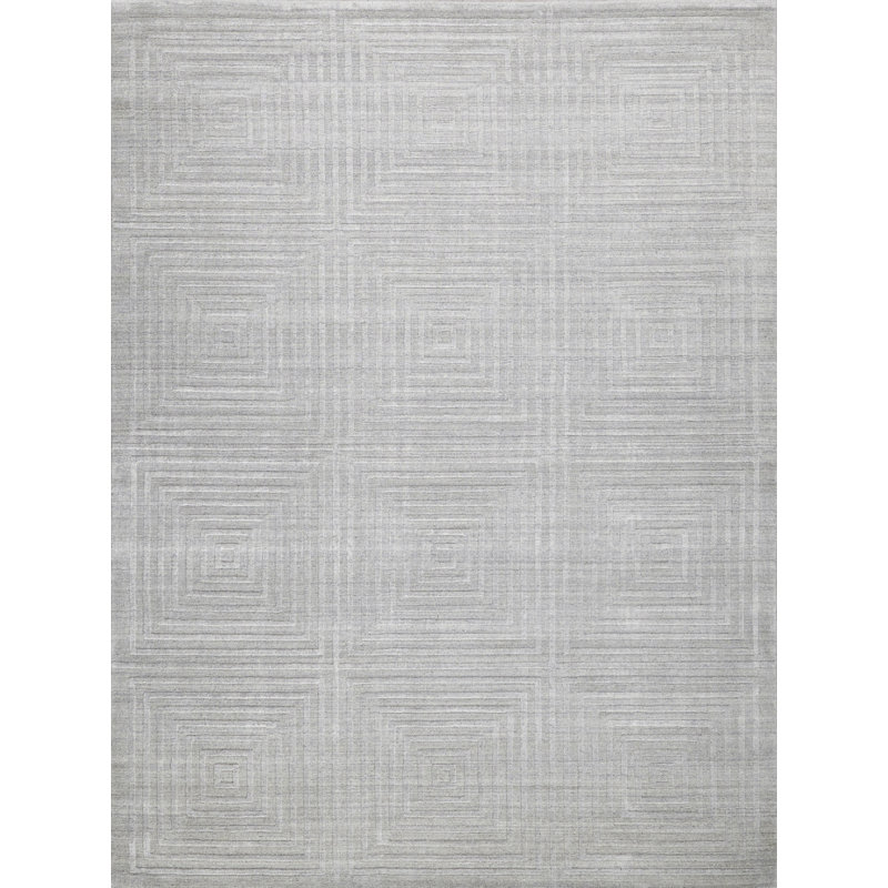 Castelli Geometric Area Rug in Light Silver, Rectangle 10' x 14', Light Silver