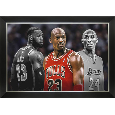Michael Jordan, Kobe Bryant et LeBron James encadré - 3 NBA Legends 33,5 po x 23,5 po