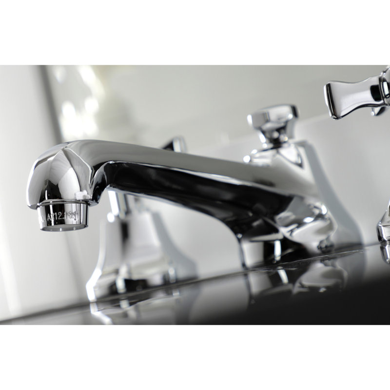 Robinet de salle de bain espacé Kingston, Chrome poli, Croix