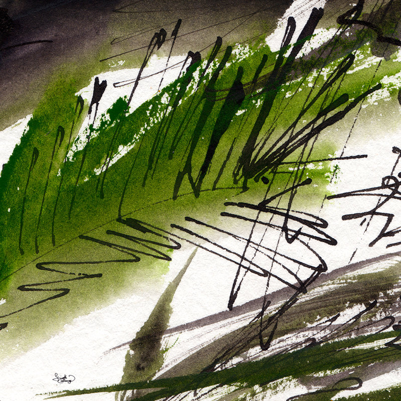 «Geting Ginette Fine Art Green Souls 1» par Ginette Callaway - reproduction d'art, H 30 po x l 30 po, Non
