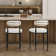 Upholstered Counter Stool with Metal Frame