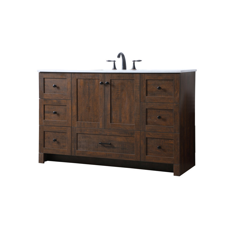 Meuble-lavabo simple avec plateau en marbre Soma, Expresso