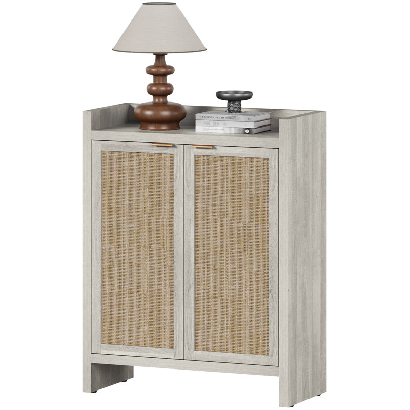 Chada 24 Pair Shoe Storage Cabinet With Adjustable Shelves, Gray