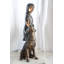 Sculpture fille et chien en bronze debout, enfant et animal de compagnie 23 po x 13 po x H 39 po