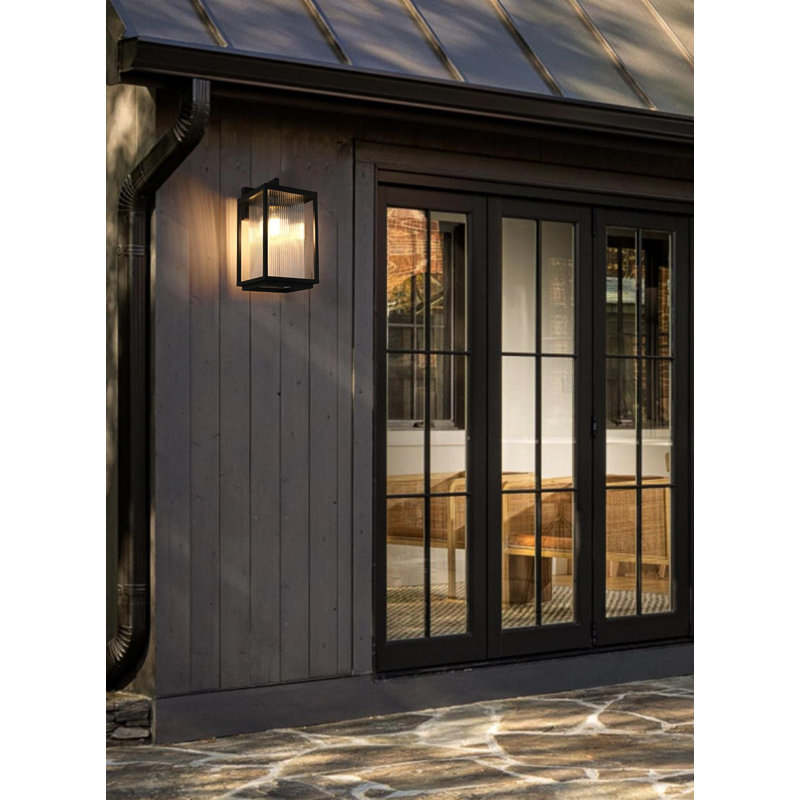 Ludlow Outdoor Wall sconce in Black, 15" H x 8" W x 9.5" D