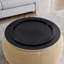 Repose-pieds rond avec rangement, repose-pieds en rotin tissé, fonction 2 en 1, table de bout et repose-pieds, avec petit siège - Nature (25 po x 25 po x 14,7 po)-346420263