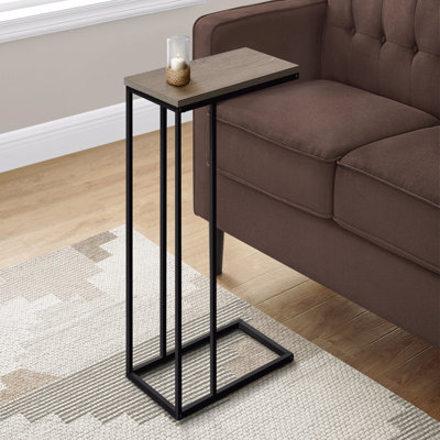 Accent Table, C-Shaped, End, Side, Snack, Laminate, Metal, Contemporary, Modern