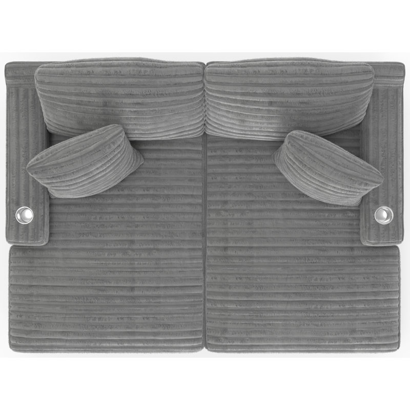 Chaise longue double rembourrée Blossie, Gris