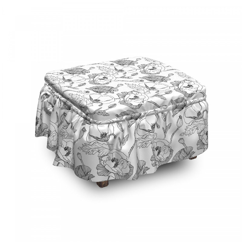 Housse pour repose-pieds des fleurs