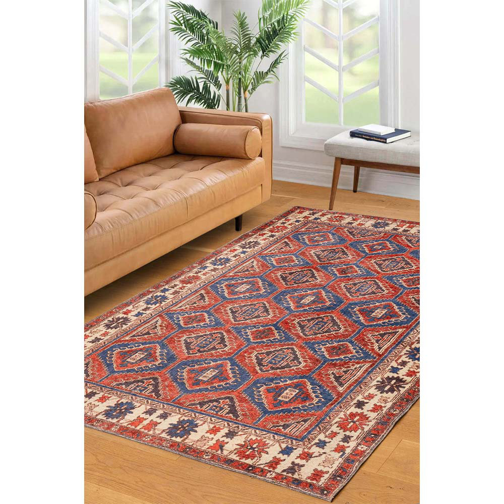 Bungalow Rose Fuga Soft Textured Multicoloured Vintage Patterned Rug ...