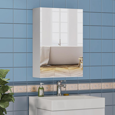 50mm W 70mm H Wall Mounted Required Frameless Medicine Cabinet Mirror 2 Adjustable