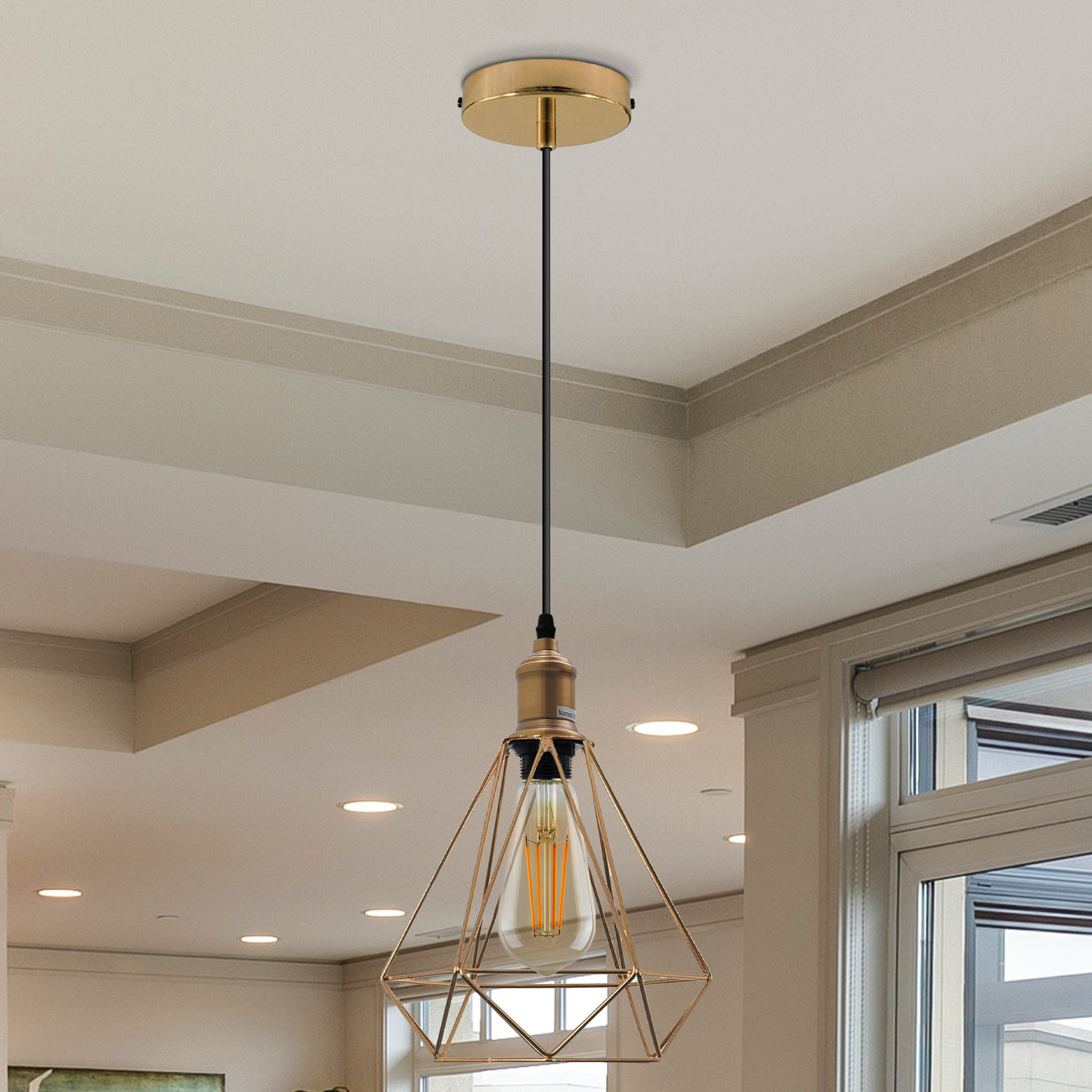 Gold single deals pendant light