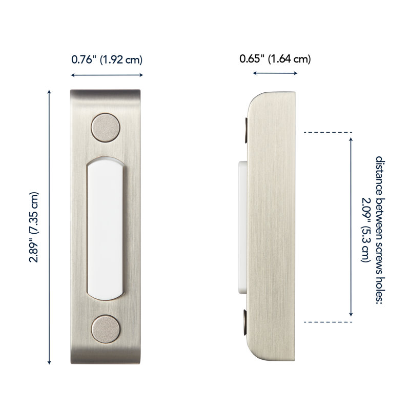 Heath Zenith Satin Nickel Metal Wired Lighted Push Doorbell Button