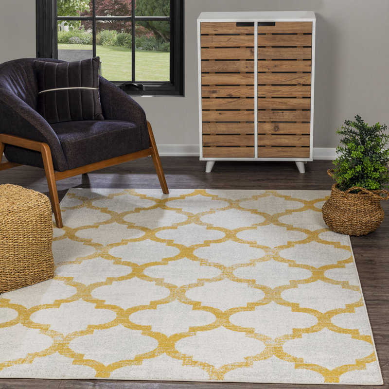 Medeiros Damask Area Rug, Rectangle 120 x 170cm