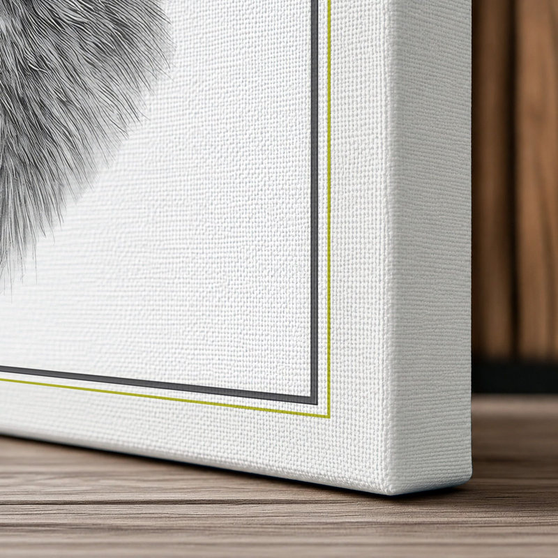 Hare Head Study Japandi - Wrapped Canvas, 18x12 - 45.7 x 30.5 cm, White Border