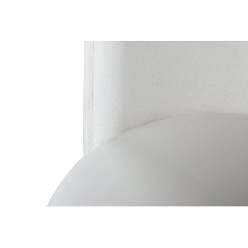 Fauteuil club en velours 25 po Eklund, Velours crème