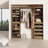 Modular Stackable 3-Shelf Storage Unit With Adjustable Shelves And Decorative Trim For Closet, Office, And Home Organization