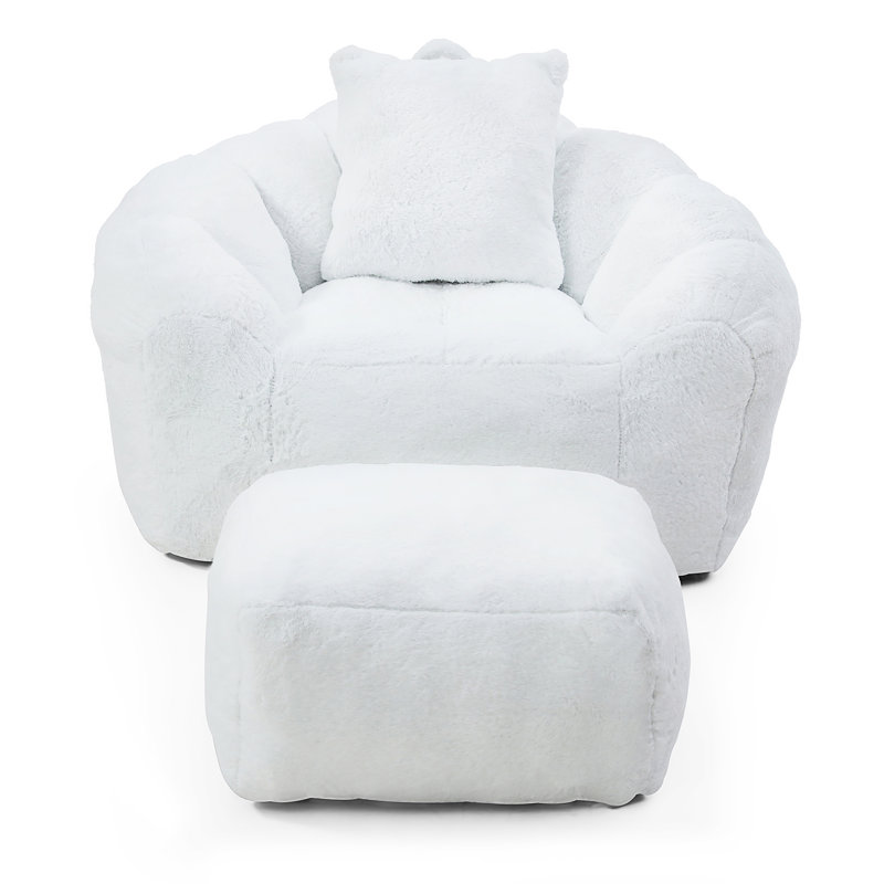 Fauteuil à billes géant avec repose-pieds