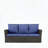 67.7" 3-Seat All-Weather Wicker Patio Sofa with Thick Blue Cushions, Black Frame-873009195