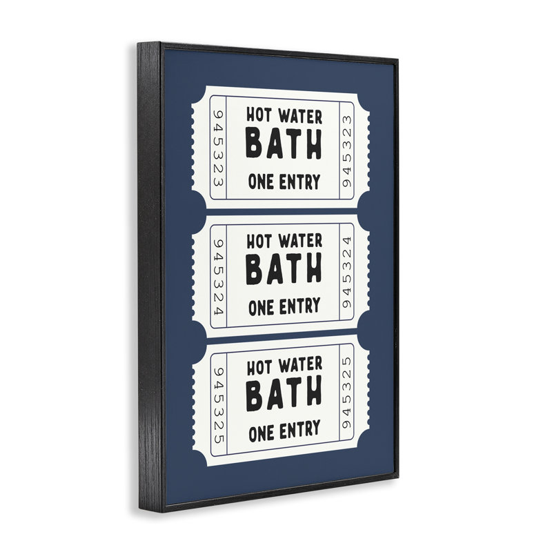 Giclée de billets de bain bleu marine encadrée, giclée par lettré et doublé, H 18 po x l 12 po, Giclée encadrée noir minuit