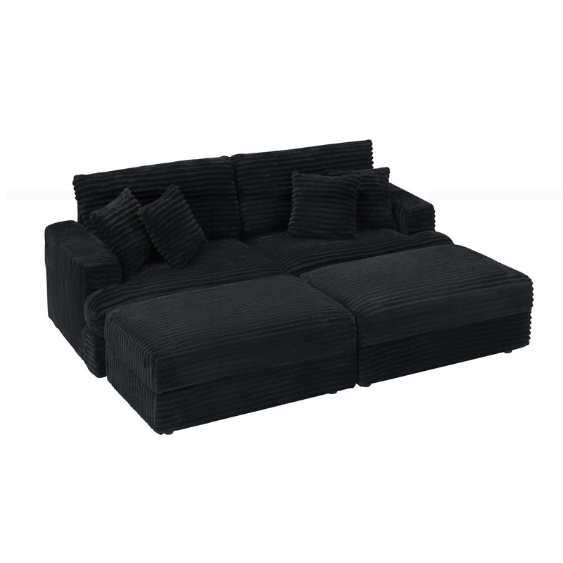 Magnifique canapé de 41,34 pouces, Noir