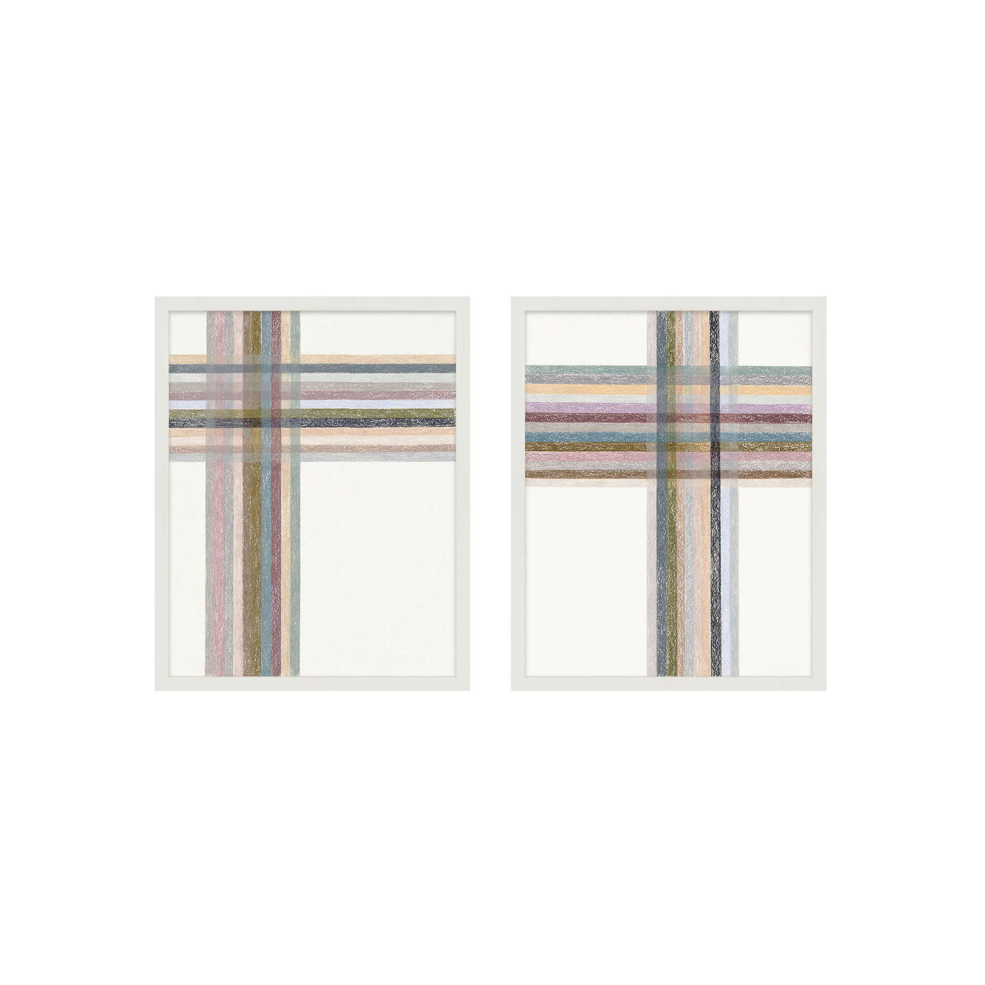 Intersections: Vertical by Beth James, 30" W x 38" H, White Framed