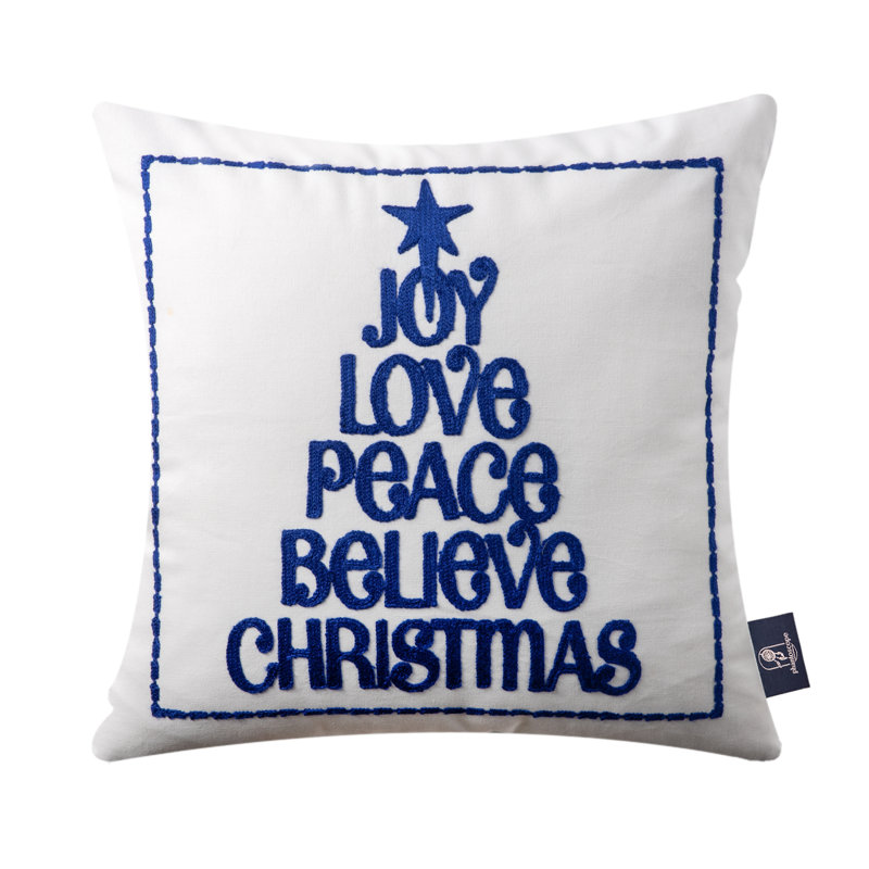 Phantoscope MC 4PC Collection Christmas Embroidered Decorative Holiday Series Throw Pillows, Covers with Inserts, 18" x 18", Set of 4