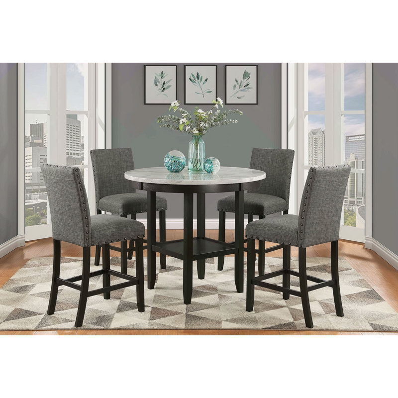 TABOURET DE TABLE GRIS FONCÉ (ENSEMBLE DE 2)
