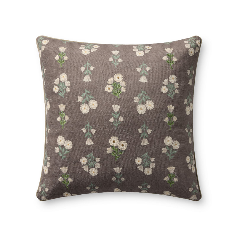 Chris Loves Julia x Loloi Posie Accent Pillow, Square 20", Polyester, Pink