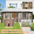 Lean To Gazebo, Hardtop Wall Mounted Gazebo With Sloping Galvanized Steel Roof, Aluminum Frame, Drainage System, Curtains And Netting, For Patio, Deck, Garden, Backyard-115674148
