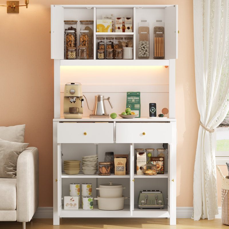 180cm Kitchen Pantry, White