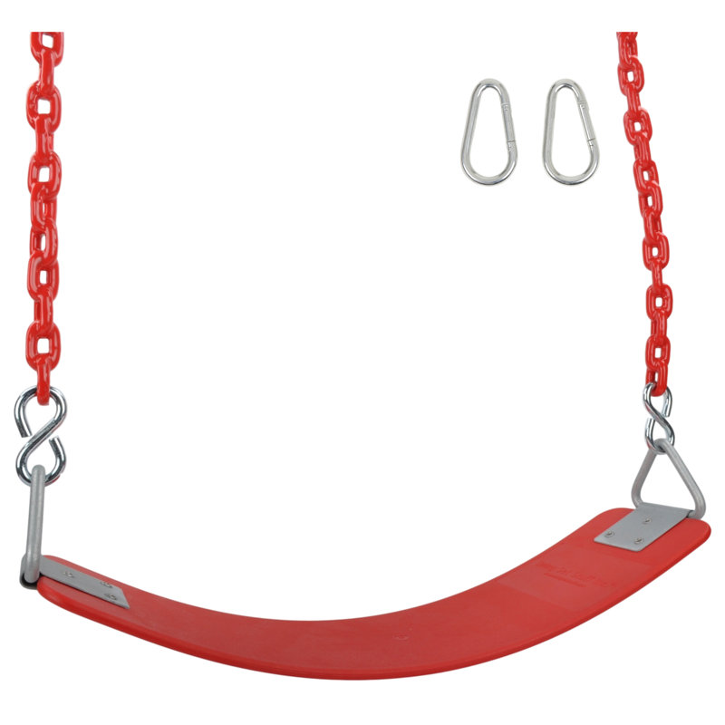 Ceinture commerciale en polymère de 8,5 pi Chaîne enduite, Rouge, 102 po