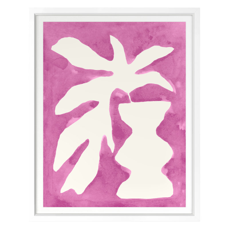 Wavy Urn Print by Kate Roebuck, White Framed, 30" H x 24" W